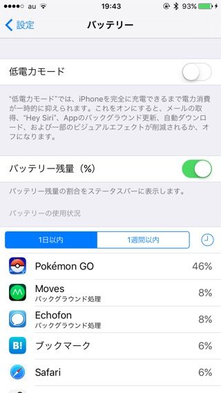 ポケモンgo 1時間でどのくらいバッテリーを消費する 通信量は 調べてみたッ カミアプ Appleのニュースやit系の情報をお届け